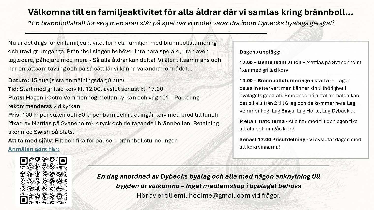 Brännbollsturnering 15 augusti